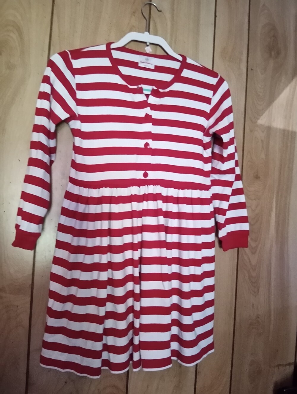 Hanna Andersson Red and White Striped Long Sleeve Dress